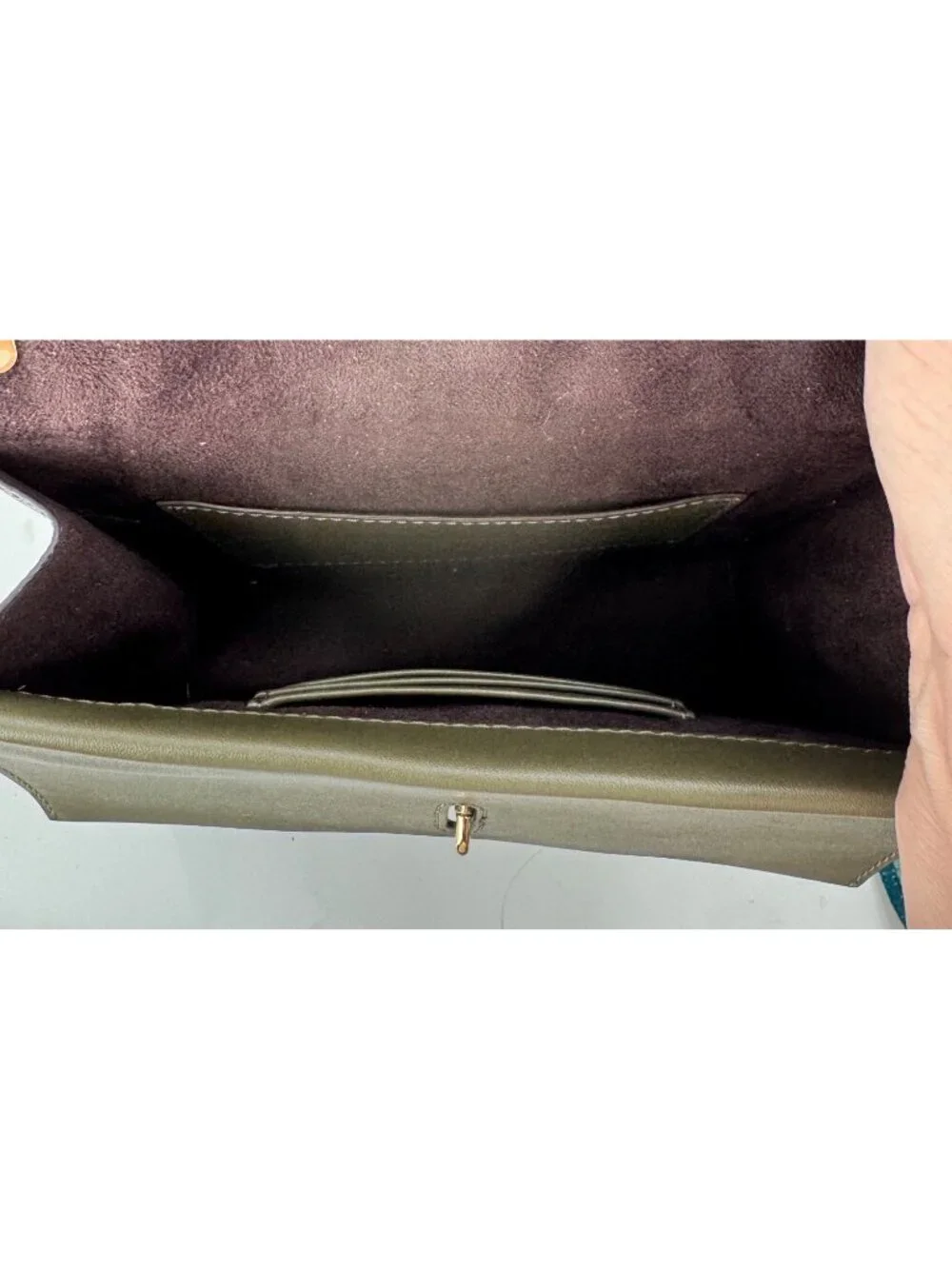 Michael Kors Jet Set Green Signature Crossbody Bag With Gold Chain & Logo Accent